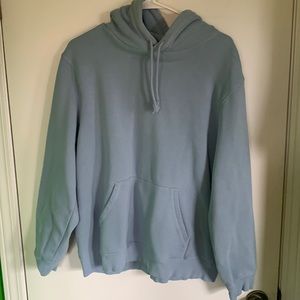H&M hoodie, light blue, no designs, very simple, size large runs a little small